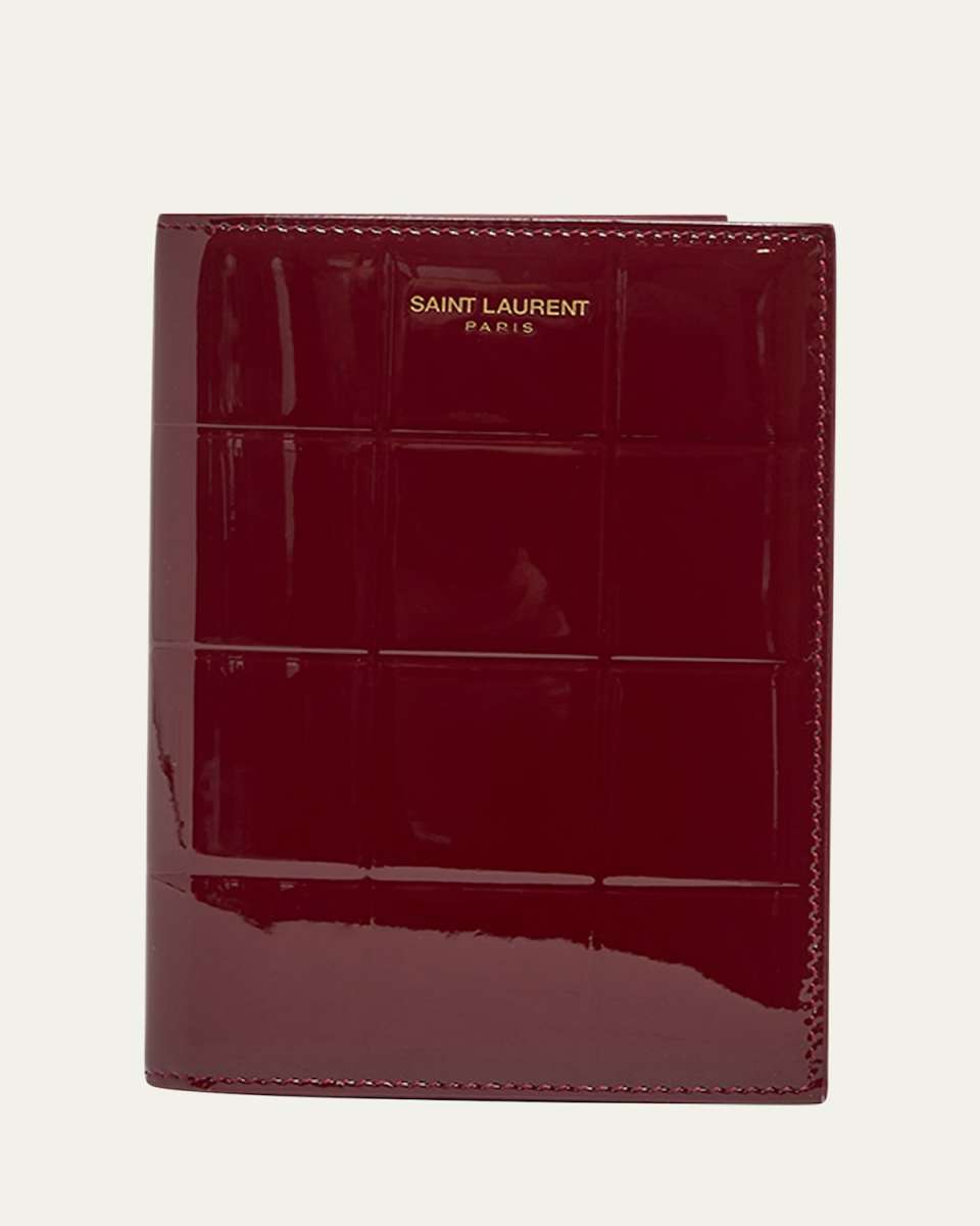 Passport Holder in Quilted Patent Leather